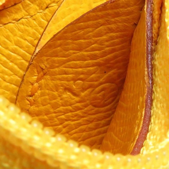 Authentic HERMES Fruit Motif Banana Coin Case Coin Purse Yellow Leather - Picture 8 of 11